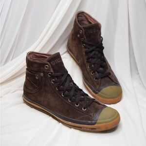 DIESEL Magnete Exposure high top Brown Suede Sneakers